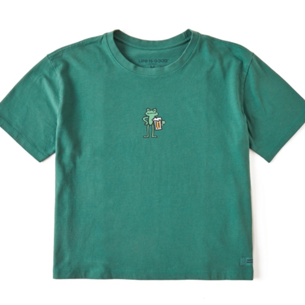Women's Frog with Beer Crusher Boxy Tee